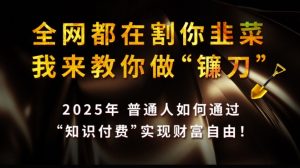 全网都在割你韭菜,我来教你做镰刀,2025普通人如何通过知识付费,实现财F自由【揭秘】-网络创业副业兼职学习网