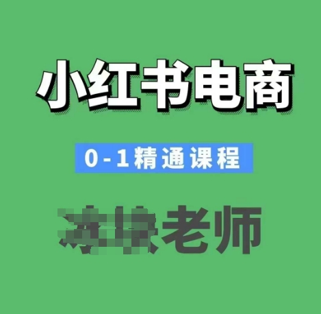 小红书电商0-1精通课程，小红书开店必学课程-网络创业副业兼职学习网