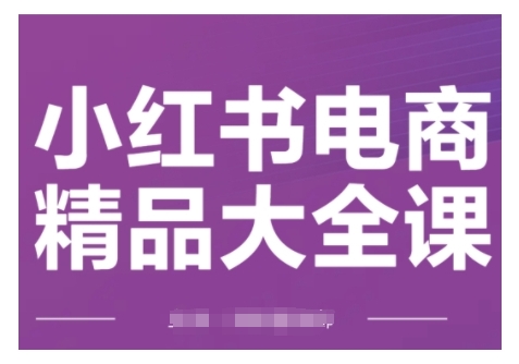 小红书电商精品大全课，快速掌握小红书运营技巧，实现精准引流与爆单目标，轻松玩转小红书电商(更新2月)-网络创业副业兼职学习网