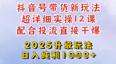 2025全新升级抖音带货玩法，一天纯利四位数，从剪辑到选品再到发布投流，超详细玩法揭秘-网络创业副业兼职学习网